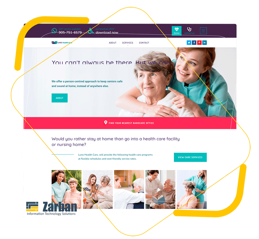 Ottawa Website Design - طراحی سایت در اتاوا انتاریو، کانادا برای موسسه پرستاری و مراقب سالمندان