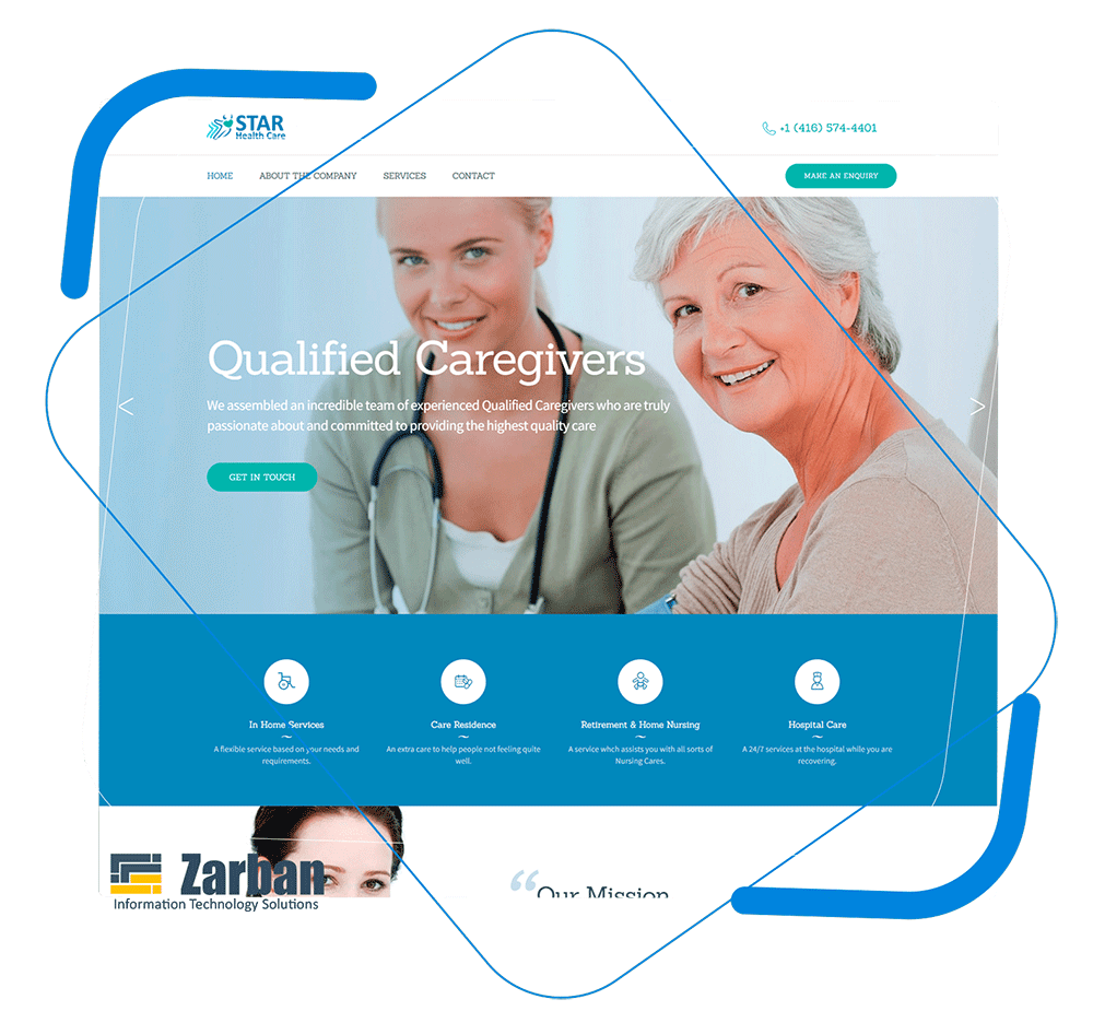طراحی سایت اسکاربرو انتاریو برای شرکت پرستاری مراقبتی Health Care Website Design Scarborough