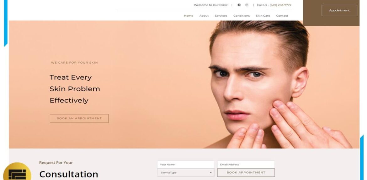 طراحی سایت وردپرس کلینیک پوست لیزر زیبایی ریچموندهیل کانادا