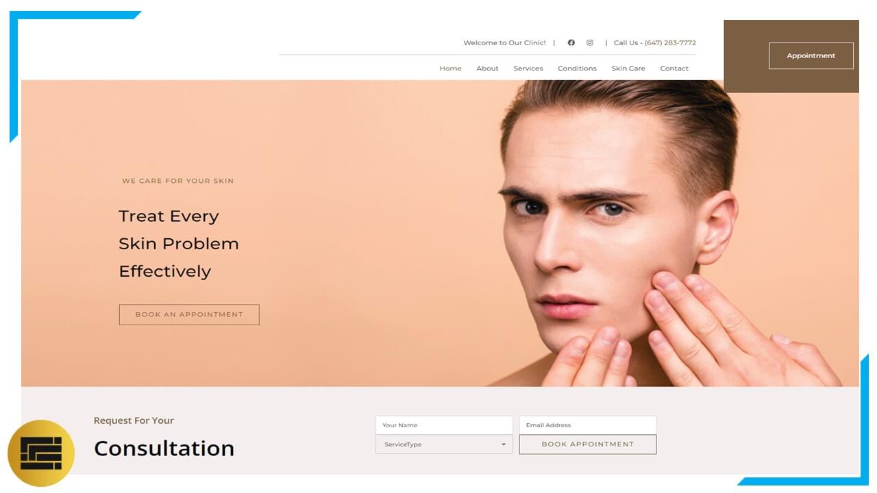 طراحی سایت وردپرس کلینیک پوست لیزر زیبایی ریچموندهیل کانادا